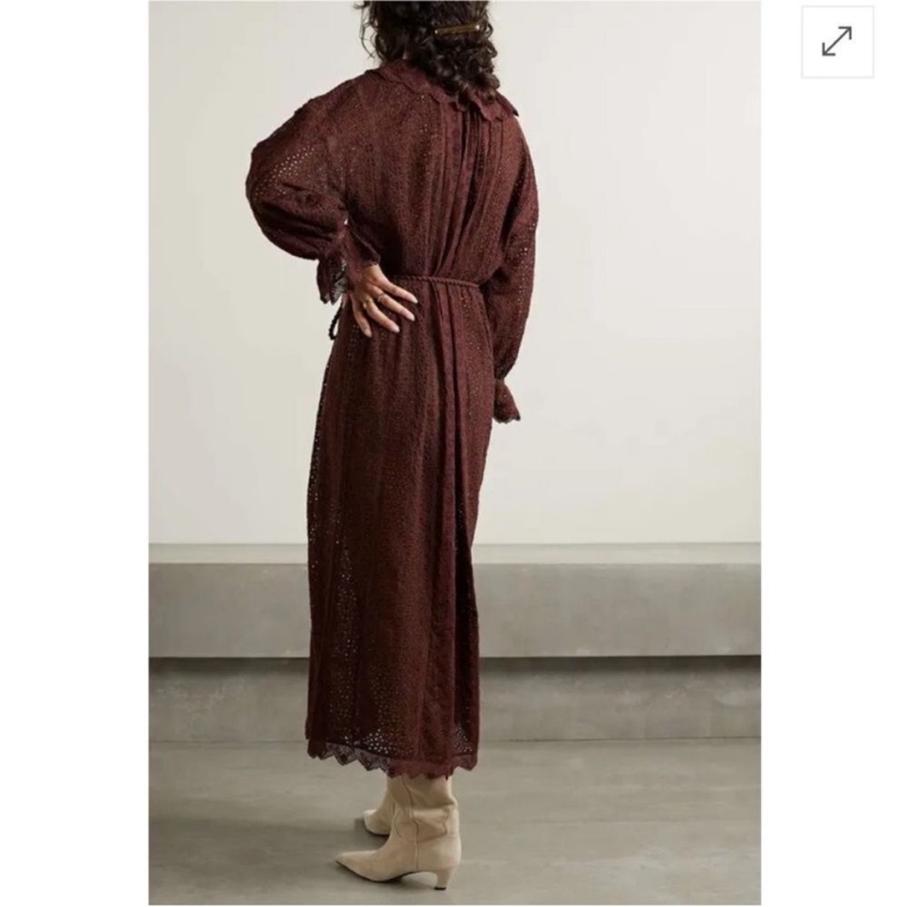 Doen Persephone Dress Sz M-L Burgundy NWT Lace Romantic - Picture 2 of 14